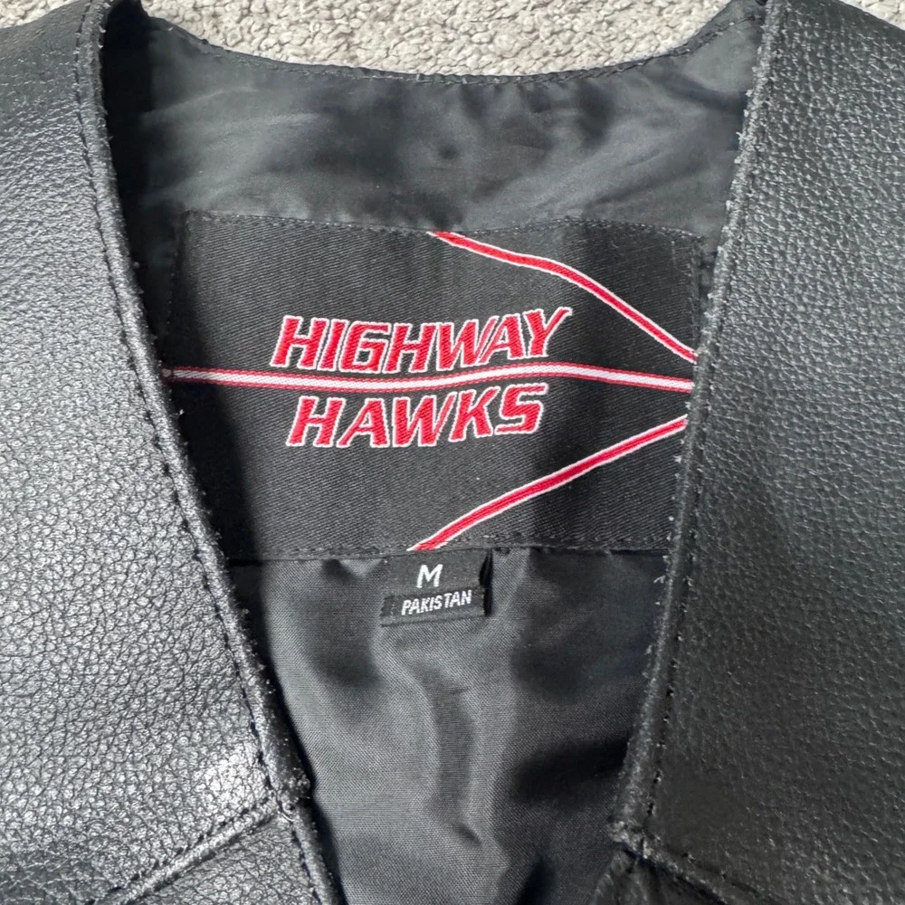New Highway Hawks Youth Medium Leather Vest Riding Motorcycle